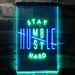 Motivational Quote Stay Humble Hustle Hard LED Light Sign - Way Up Gifts