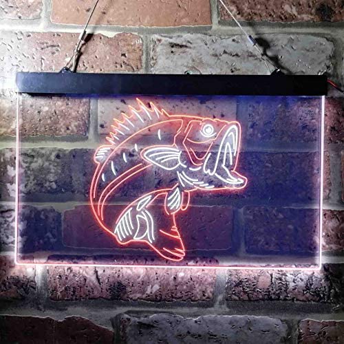 Bass Fish Cabin Decor Fishing Bait Store LED Light Sign - Way Up Gifts