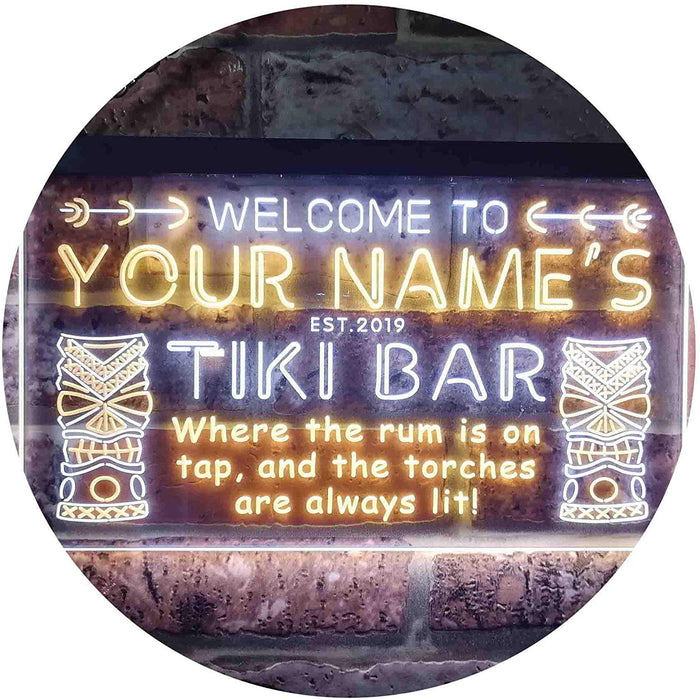 Personalized Tiki Bar LED Light Sign - Way Up Gifts