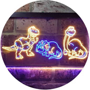 Dinosaur T Rex Triceratops Night Light Kids Bedroom Decor LED Light Sign - LED Gift Works