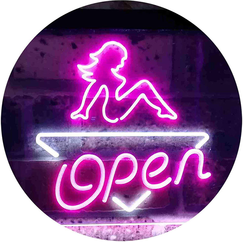 Sexy Girl Open LED Light Sign - LED Gift Works
