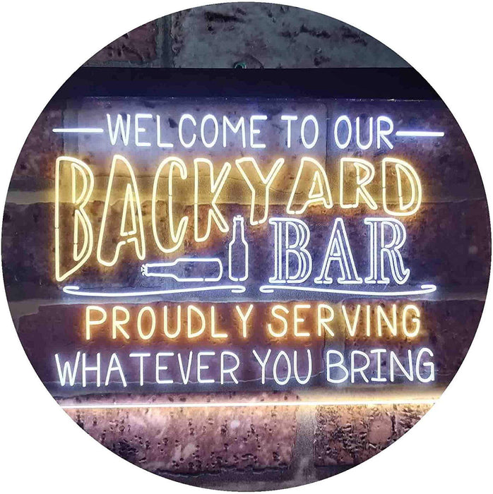 Backyard Bar Welcome Home Bar LED Light Sign - Way Up Gifts