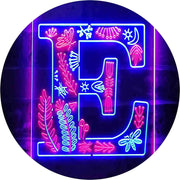 Family Name Letter E Monogram Initial LED Light Sign - LED Gift Works