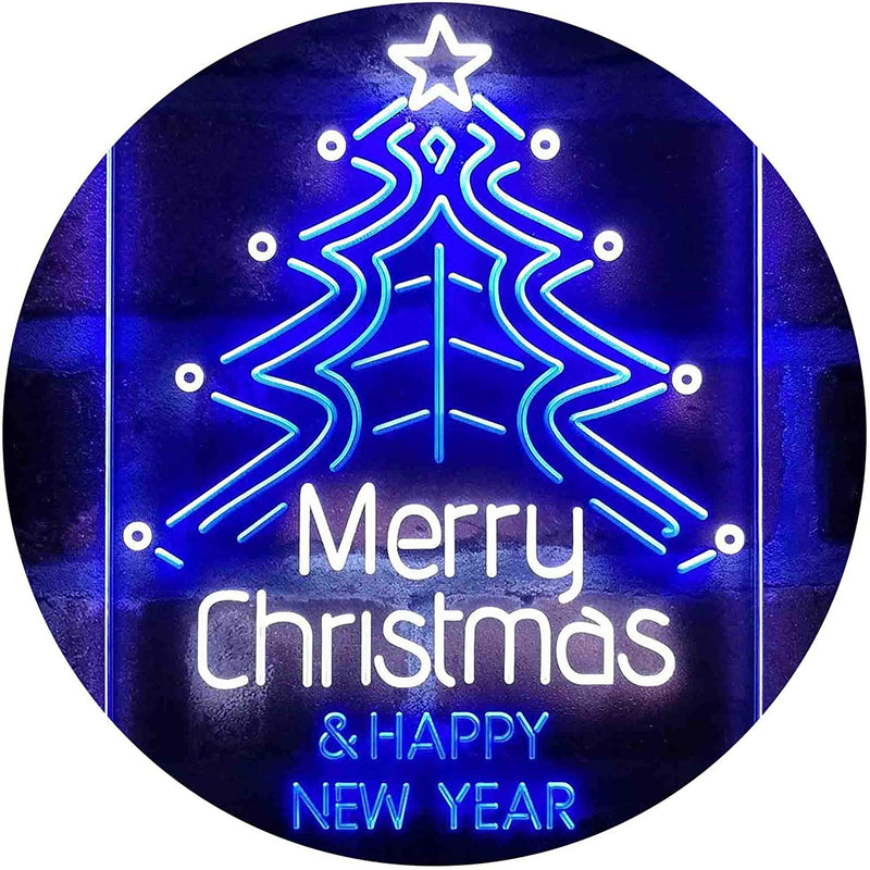 Merry Christmas Happy New Year LED Light Sign - LED Gift Works