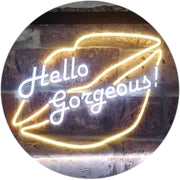 Lips Hello Gorgeous LED Light Sign - LED Gift Works