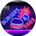 Hamburgers Burgers Fries LED Light Sign - Way Up Gifts