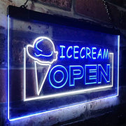 Open Ice Cream LED Light Sign - LED Gift Works