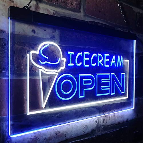 Open Ice Cream LED Light Sign - LED Gift Works