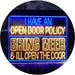 Open Door Policy Bring Beer Open Door LED Light Sign - Way Up Gifts