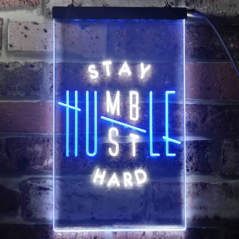 Motivational Quote Stay Humble Hustle Hard LED Light Sign - LED Gift Works