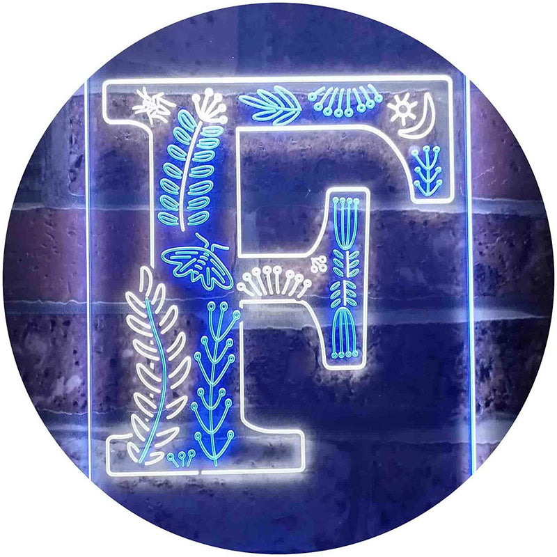 Family Name Letter F Monogram Initial LED Light Sign - LED Gift Works
