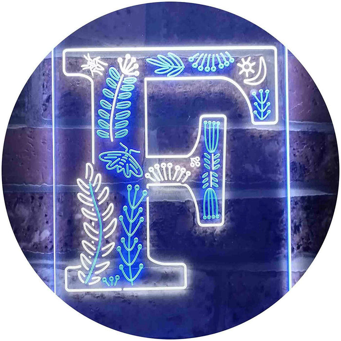 Family Name Letter F Monogram Initial LED Light Sign - Way Up Gifts