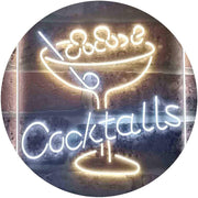 Cocktails Bar Glass LED Light Sign - LED Gift Works