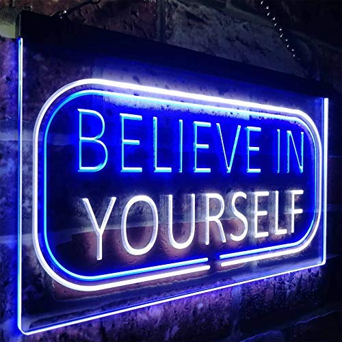 Motivational Quote Believe In Yourself LED Light Sign - Way Up Gifts