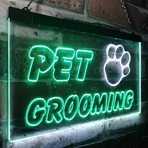 Paw Print Pet Grooming LED Light Sign - LED Gift Works
