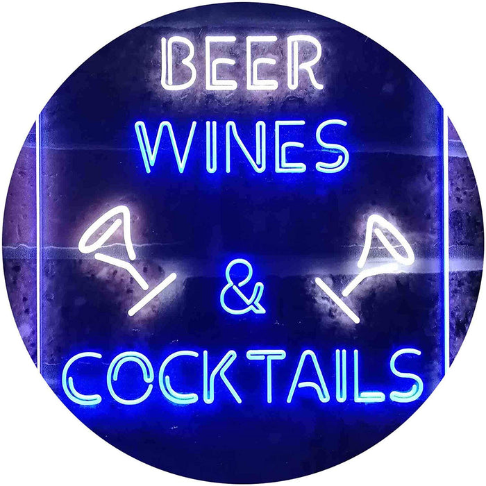 Beer Wine Cocktails LED Light Sign - Way Up Gifts