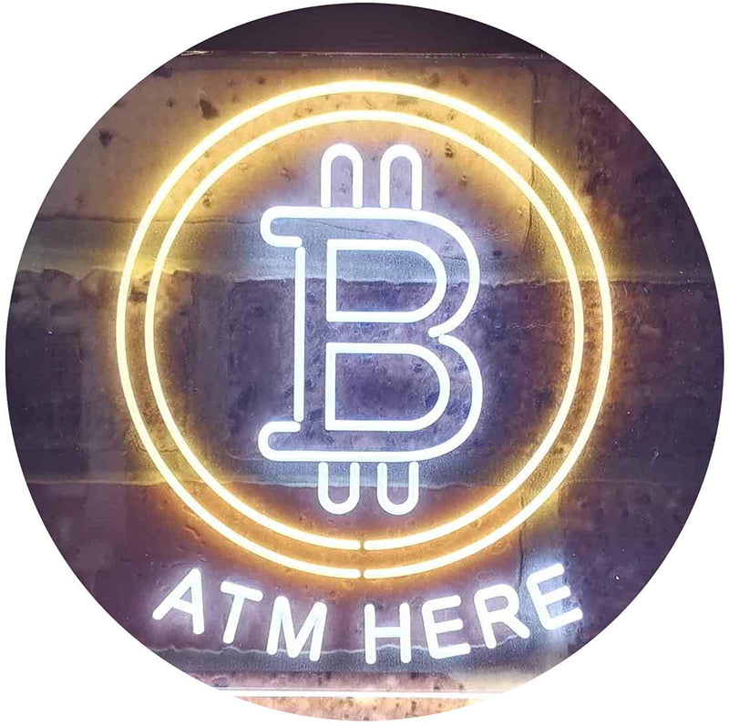 Bitcoin ATM Here LED Light Sign - LED Gift Works