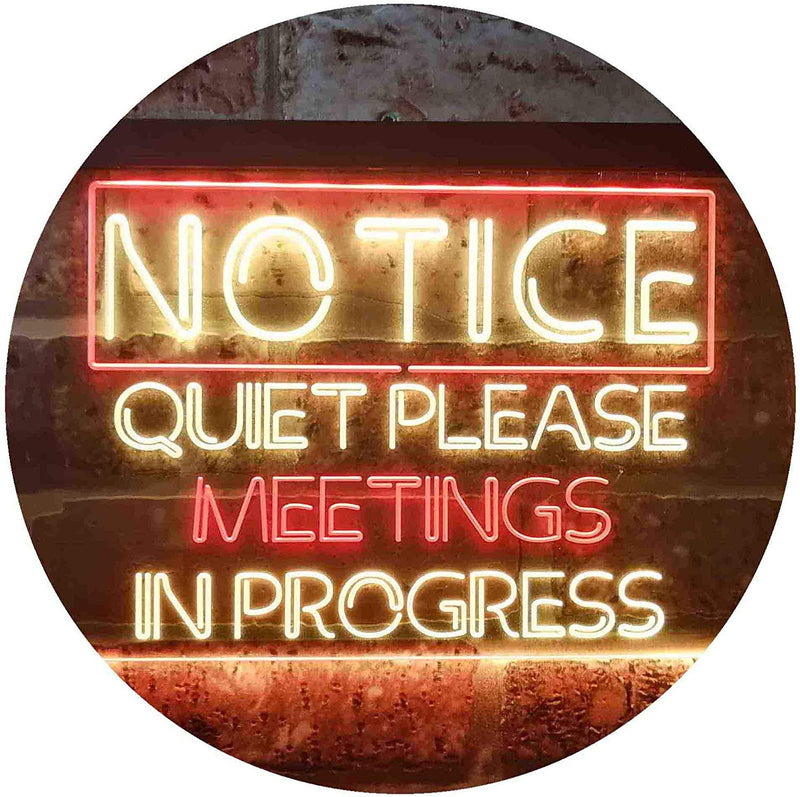 Quiet Please Meeting in Progress LED Light Sign - LED Gift Works