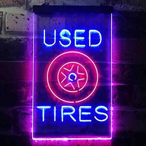 Auto Shop Car Garage Used Tires LED Light Sign - LED Gift Works