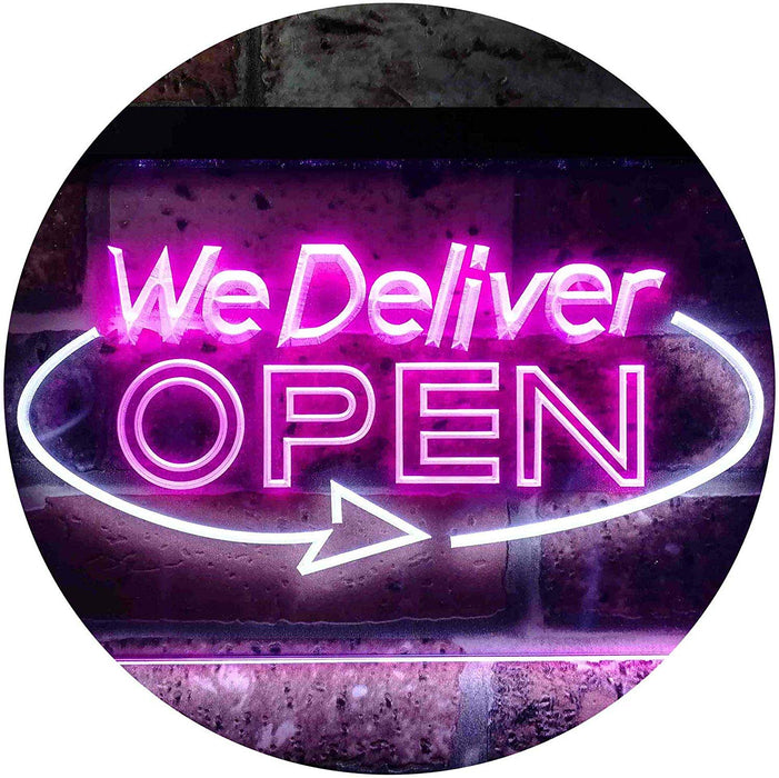 Open Delivery We Deliver LED Light Sign - Way Up Gifts