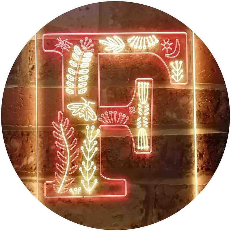 Family Name Letter F Monogram Initial LED Light Sign - LED Gift Works