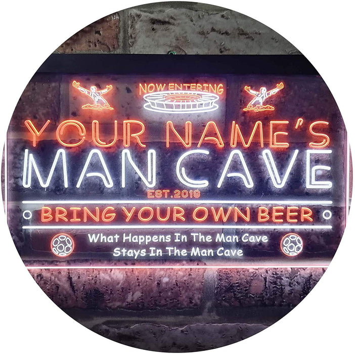 Personalized Sports Soccer Theme Man Cave LED Light Sign - Way Up Gifts