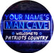 Personalized Patriots Country Man Cave LED Light Sign - Way Up Gifts