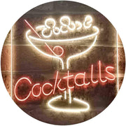 Cocktails Bar Glass LED Light Sign - LED Gift Works