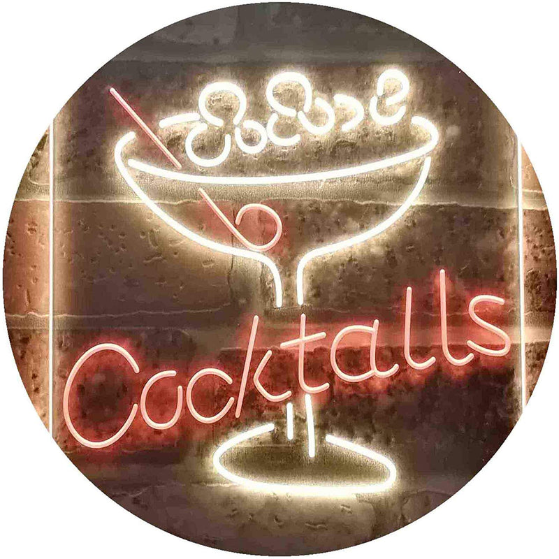 Cocktails Bar Glass LED Light Sign - LED Gift Works