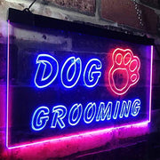 Paw Print Dog Grooming LED Light Sign - LED Gift Works