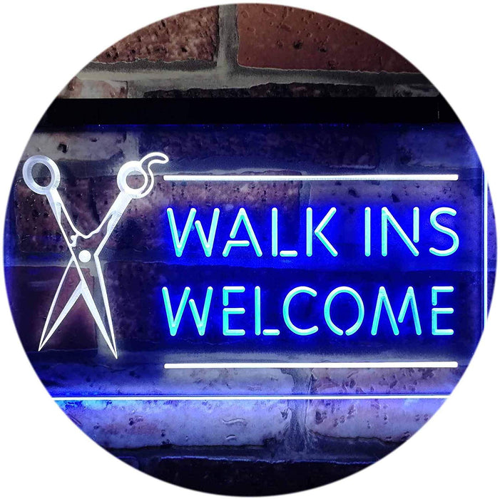 Barber Salon Hair Cuts Walk Ins Welcome LED Light Sign - Way Up Gifts
