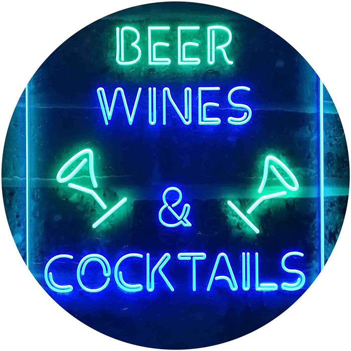 Beer Wine Cocktails LED Light Sign - Way Up Gifts