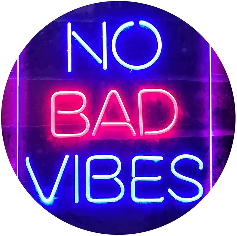 No Bad Vibes Room Display LED Light Sign - LED Gift Works
