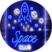 Rocket Space Club Kids Room Decor LED Light Sign - Way Up Gifts