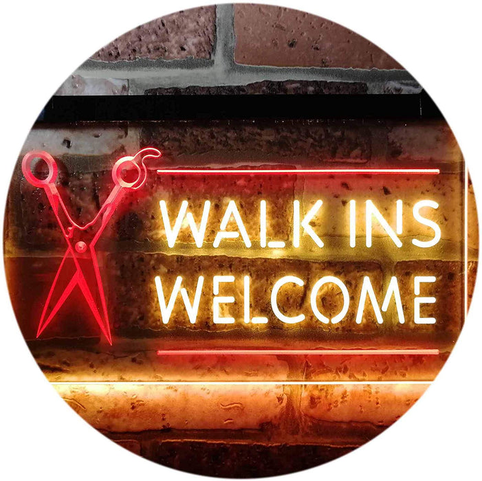 Barber Salon Hair Cuts Walk Ins Welcome LED Light Sign - Way Up Gifts
