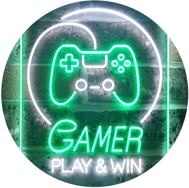 Gamer Play Win Game Room LED Light Sign - LED Gift Works