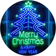 Merry Christmas Happy New Year LED Light Sign - LED Gift Works