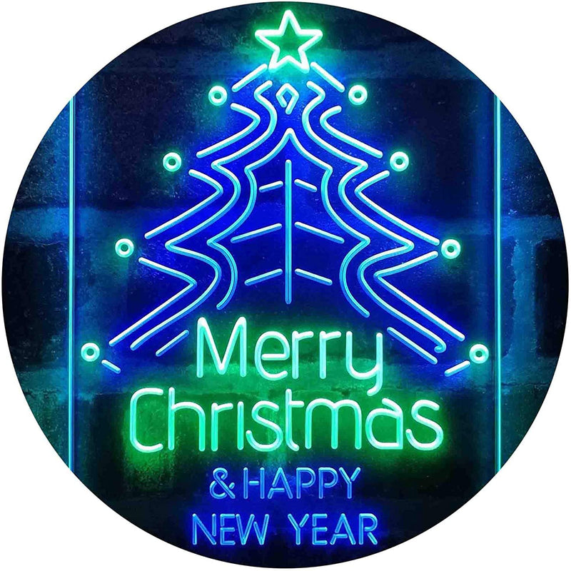 Merry Christmas Happy New Year LED Light Sign - LED Gift Works