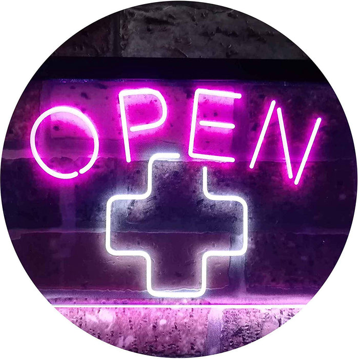 Open Medical Cross Dispensary LED Light Sign - Way Up Gifts