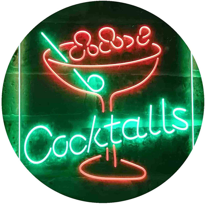 Cocktails Bar Glass LED Light Sign - LED Gift Works