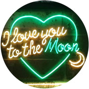 I Love You to The Moon LED Light Sign - LED Gift Works
