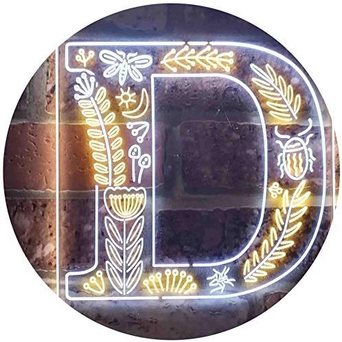 Family Name Letter D Monogram Initial LED Light Sign - LED Gift Works