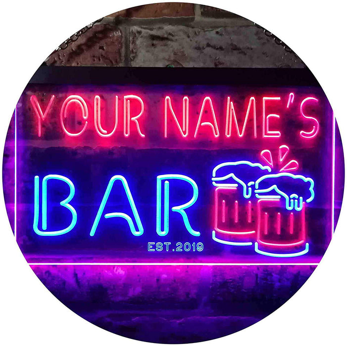 Personalized Beer Mugs Bar LED Light Sign - Way Up Gifts