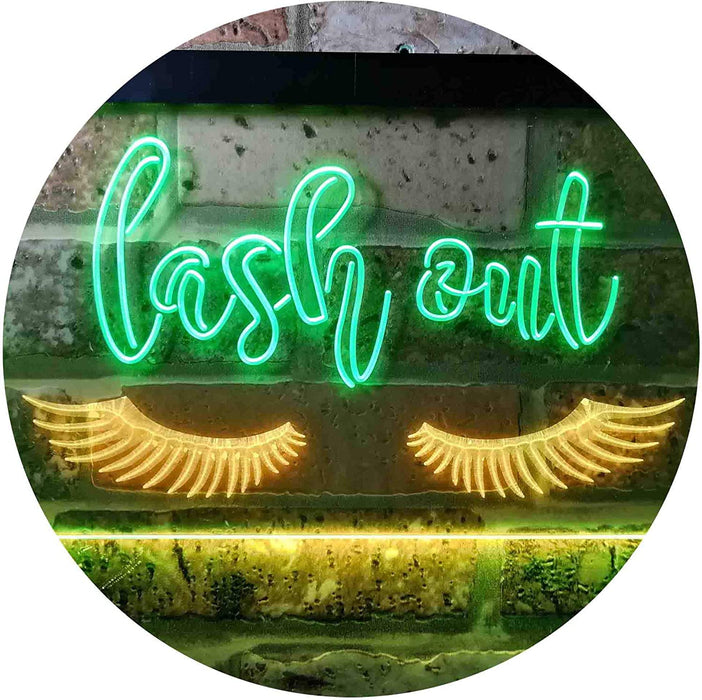Eyelashes Lash Out Girl Room Beauty Decor LED Light Sign - Way Up Gifts