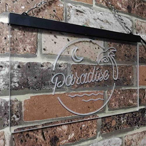 Beach Palm Tree Paradise Island LED Light Sign - Way Up Gifts