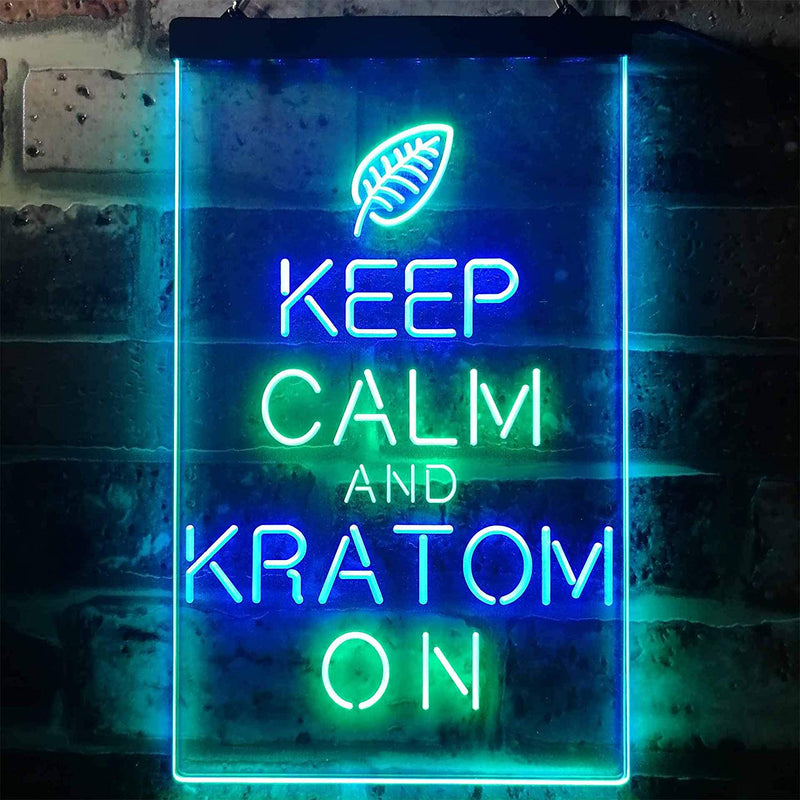 Keep Calm Kratom On LED Light Sign - LED Gift Works