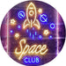 Rocket Space Club Kids Room Decor LED Light Sign - Way Up Gifts