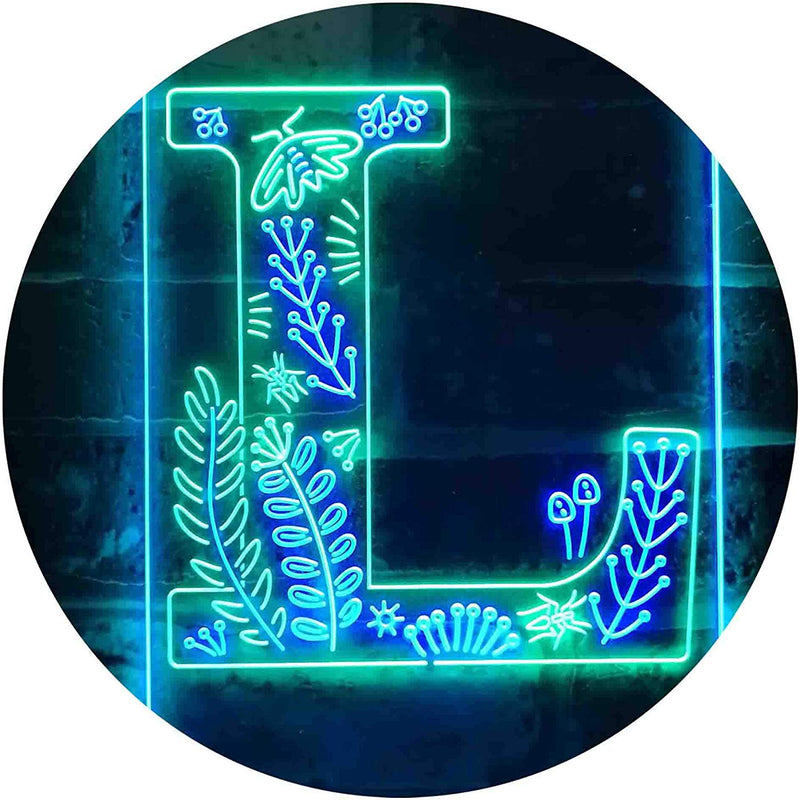 Family Name Letter L Monogram Initial LED Light Sign - LED Gift Works
