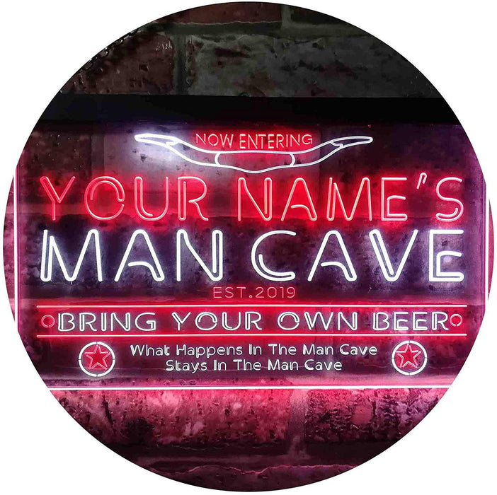 Personalized Western Theme Man Cave LED Light Sign - Way Up Gifts