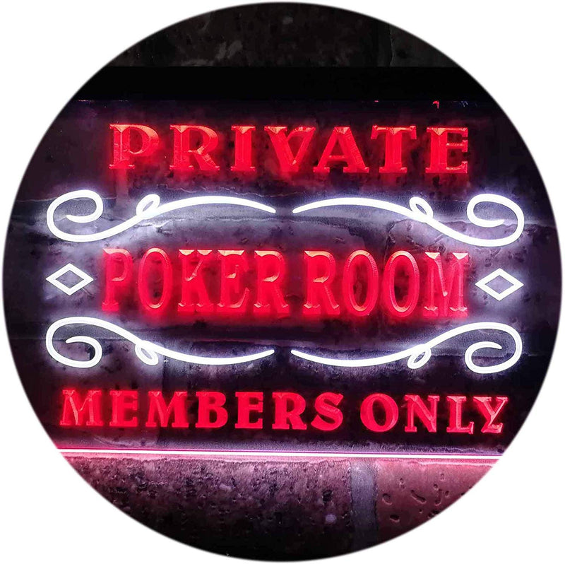 Private Poker Room Members Only LED Light Sign - LED Gift Works